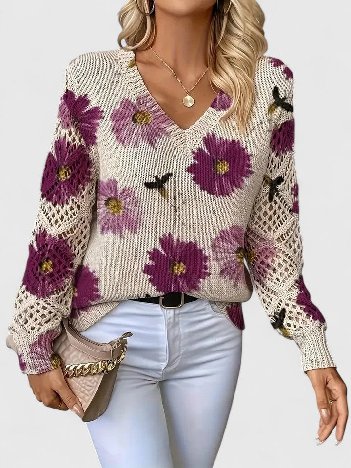 Anna & Julia® | Elegancki sweter w kwiaty