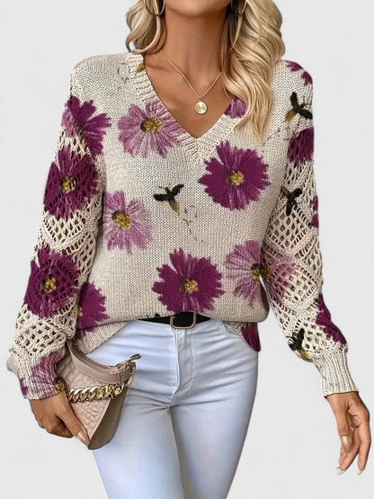 Anna & Julia® | Elegancki sweter w kwiaty
