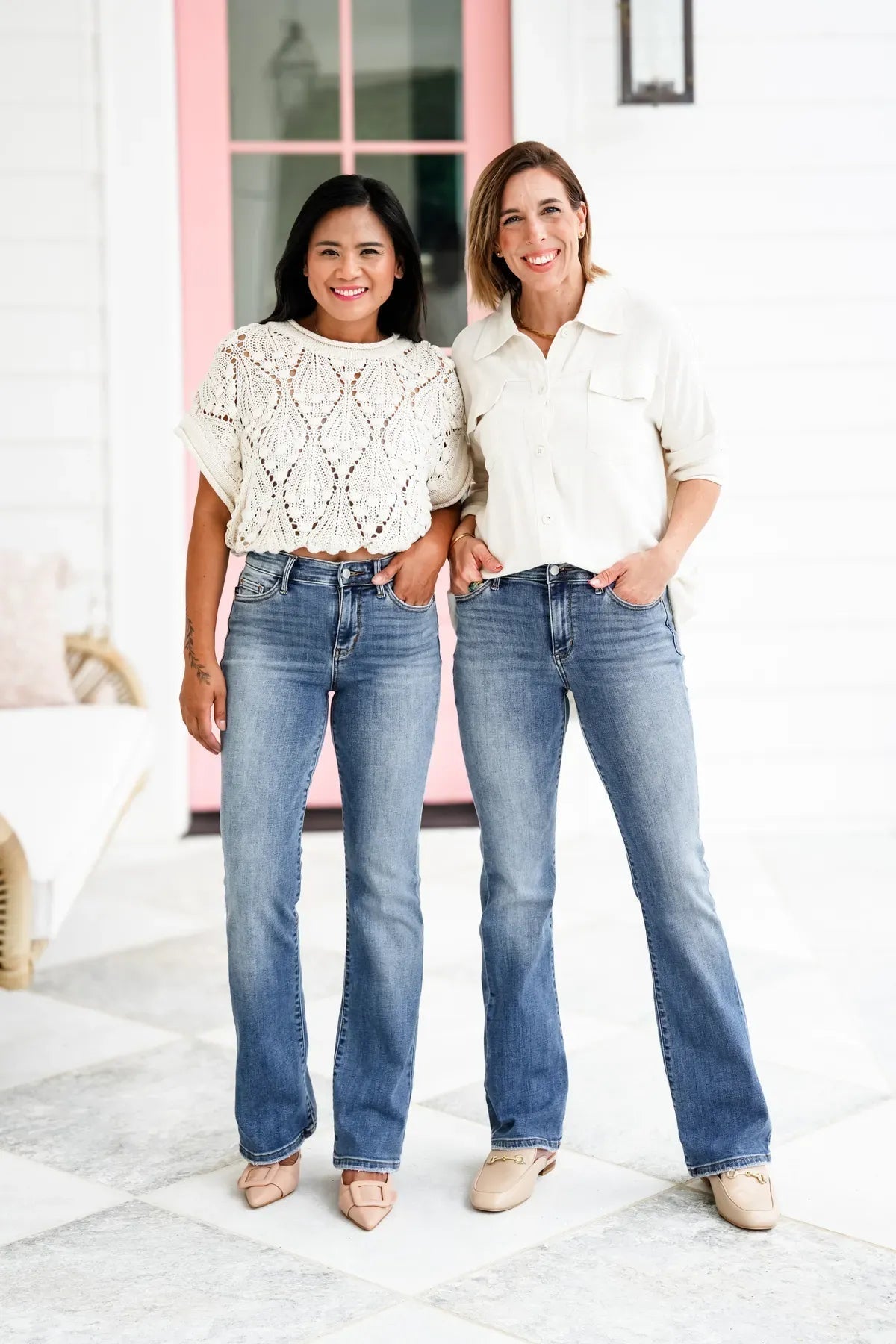Anna & Julia® | Jeansy stretch z wysokim stanem