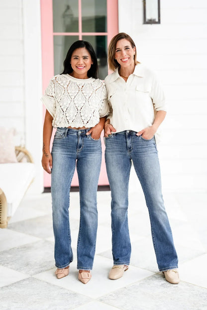 Anna & Julia® | Jeansy stretch z wysokim stanem