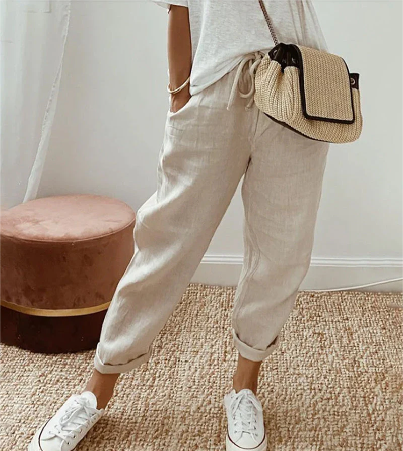Anna & Julia® | Eleganckie lniane spodnie letnie