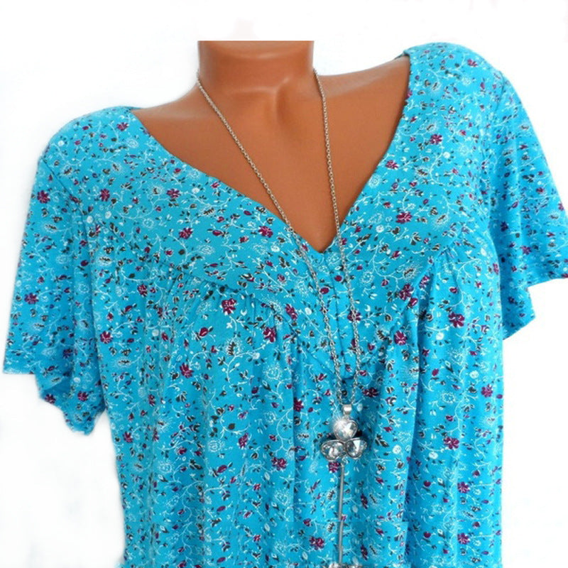 Anna & Julia® | T-shirt Flora z dekoltem V