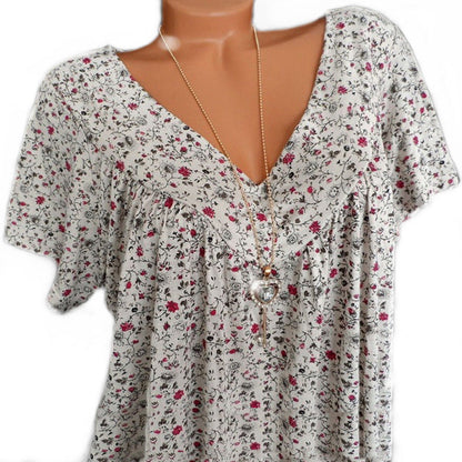 Anna & Julia® | T-shirt Flora z dekoltem V