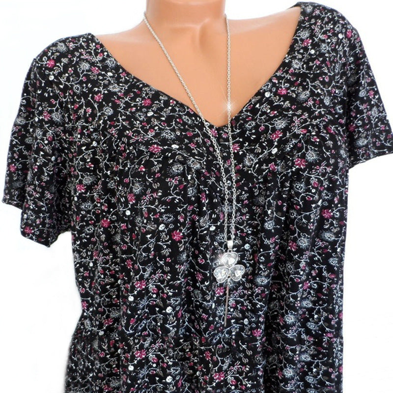 Anna & Julia® | T-shirt Flora z dekoltem V