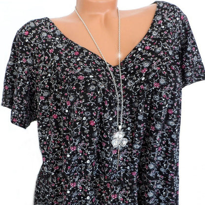 Anna & Julia® | T-shirt Flora z dekoltem V