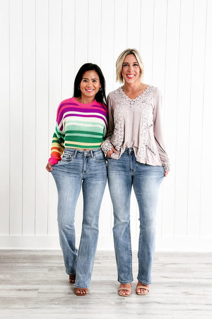 Anna & Julia® | Jeansy stretch z wysokim stanem
