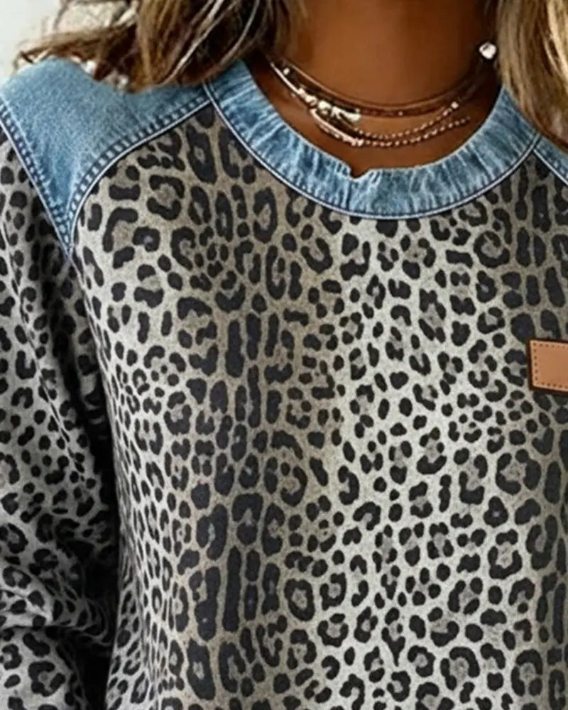 Anna & Julia® | Elegancki miękki sweter w panterkę