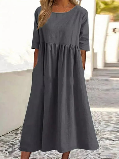 Anna & Julia® | Elegancka sukienka z okrągłym dekoltem