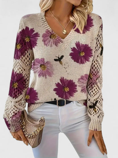 Anna & Julia® | Elegancki sweter w kwiaty