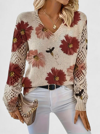 Anna & Julia® | Elegancki sweter w kwiaty