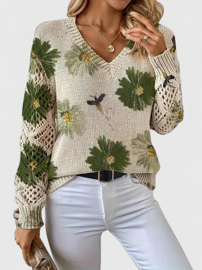 Anna & Julia® | Elegancki sweter w kwiaty