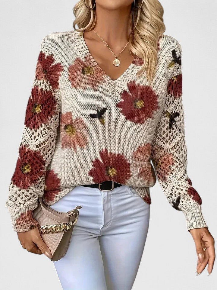 Anna & Julia® | Elegancki sweter w kwiaty