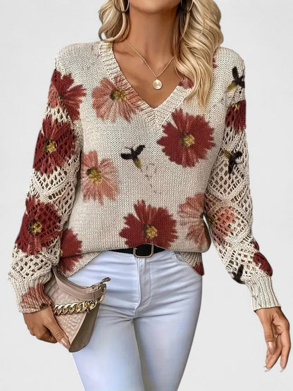 Anna & Julia® | Elegancki sweter w kwiaty