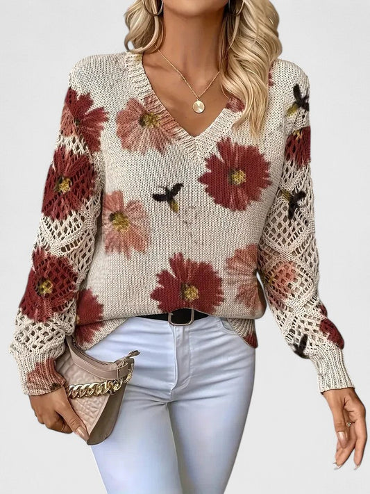 Anna & Julia® | Elegancki sweter w kwiaty