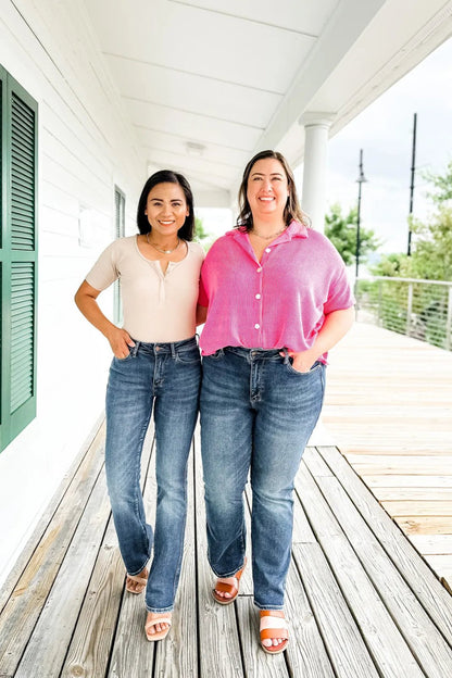 Anna & Julia® | Jeansy stretch z wysokim stanem