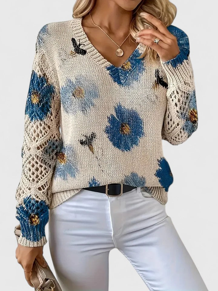 Anna & Julia® | Elegancki sweter w kwiaty