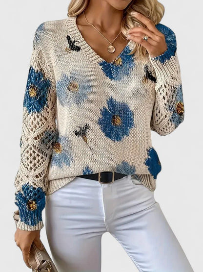 Anna & Julia® | Elegancki sweter w kwiaty