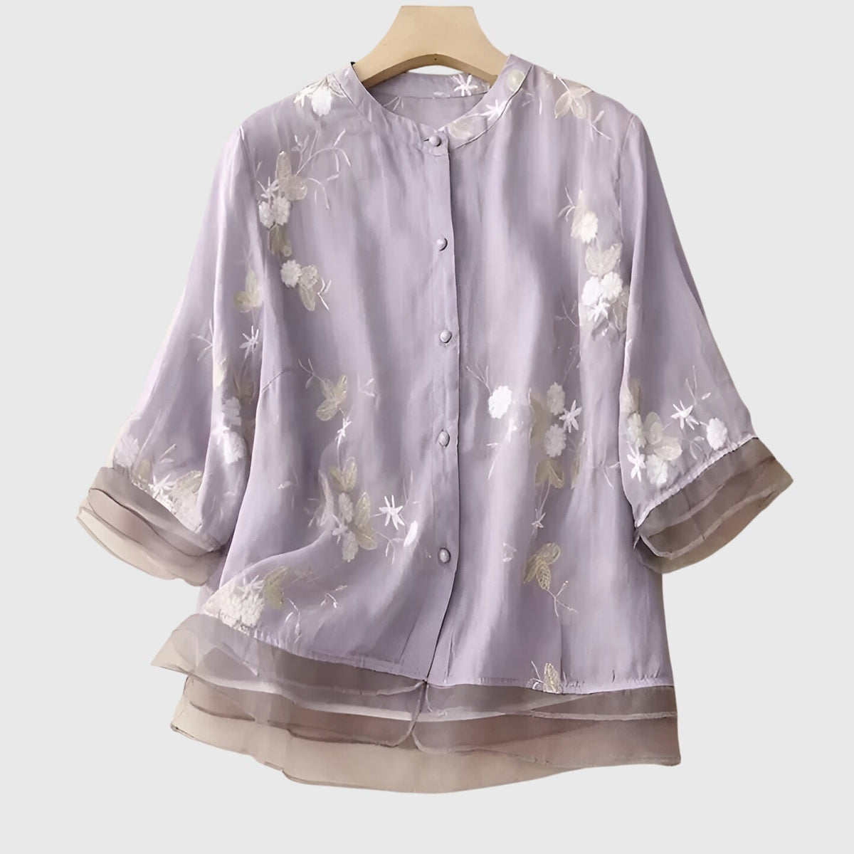 Anna & Julia® | Nellie Elegancki top z haftowanymi kwiatami