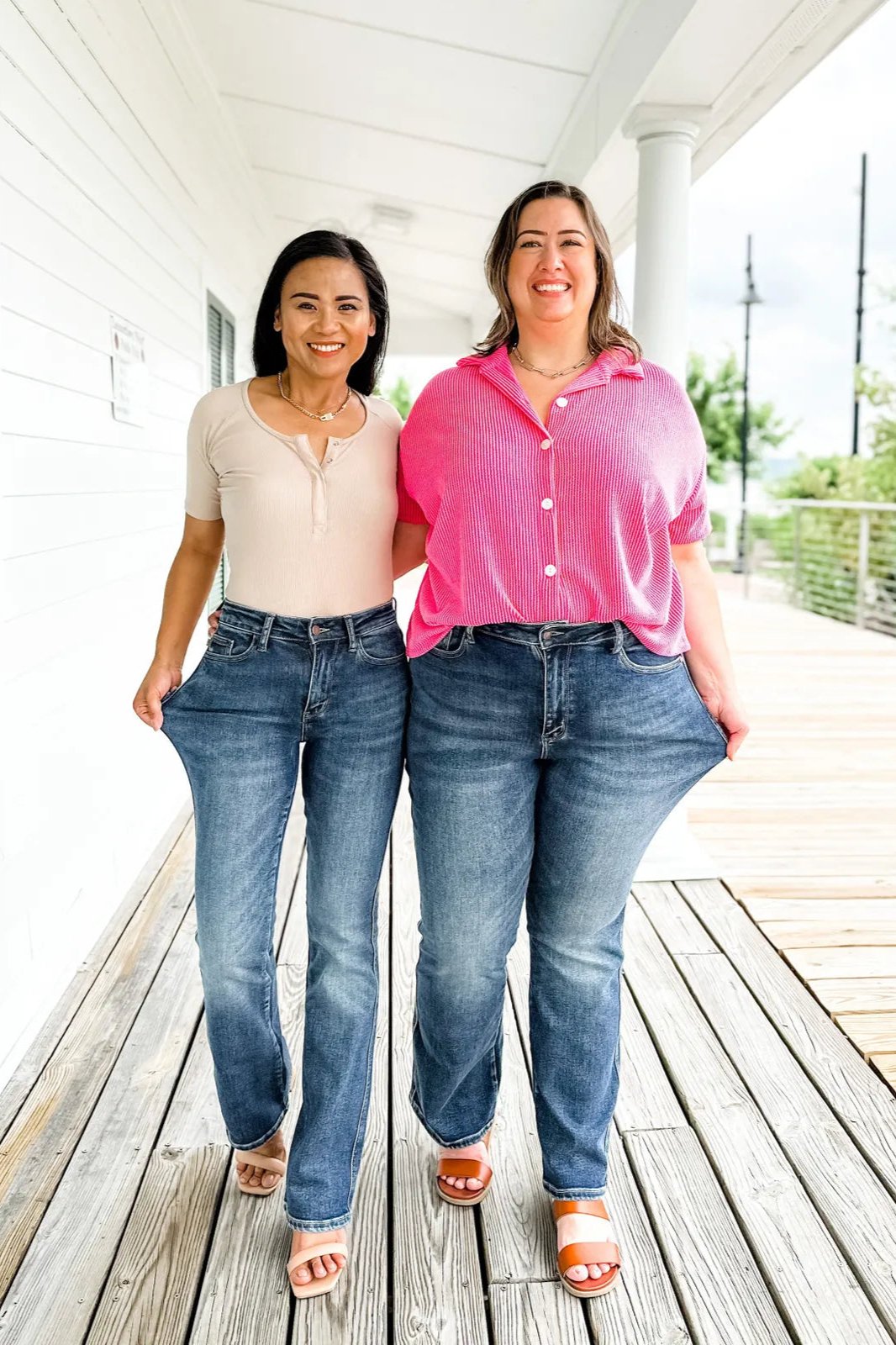Anna & Julia® | Jeansy stretch z wysokim stanem