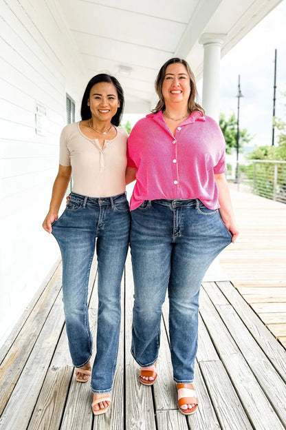 Anna & Julia® | Jeansy stretch z wysokim stanem