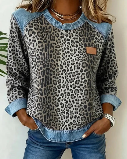 Anna & Julia® | Elegancki miękki sweter w panterkę