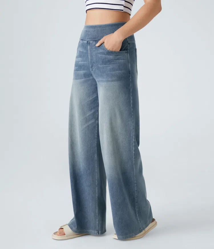 Anna & Julia® | Wygodne jeansy z wysokim stanem
