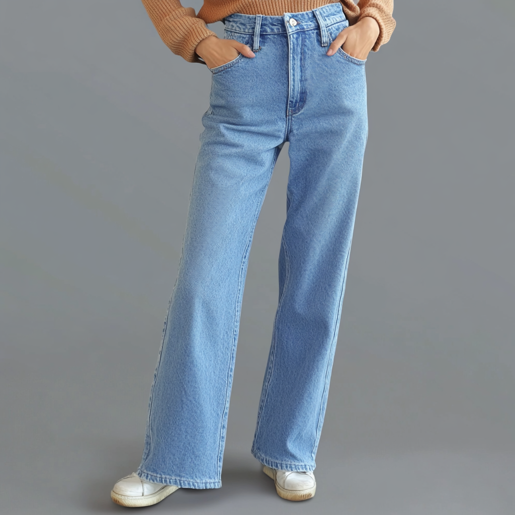 Anna & Julia® | Niebieskie proste jeansy