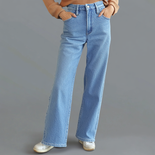 Anna & Julia® | Niebieskie proste jeansy