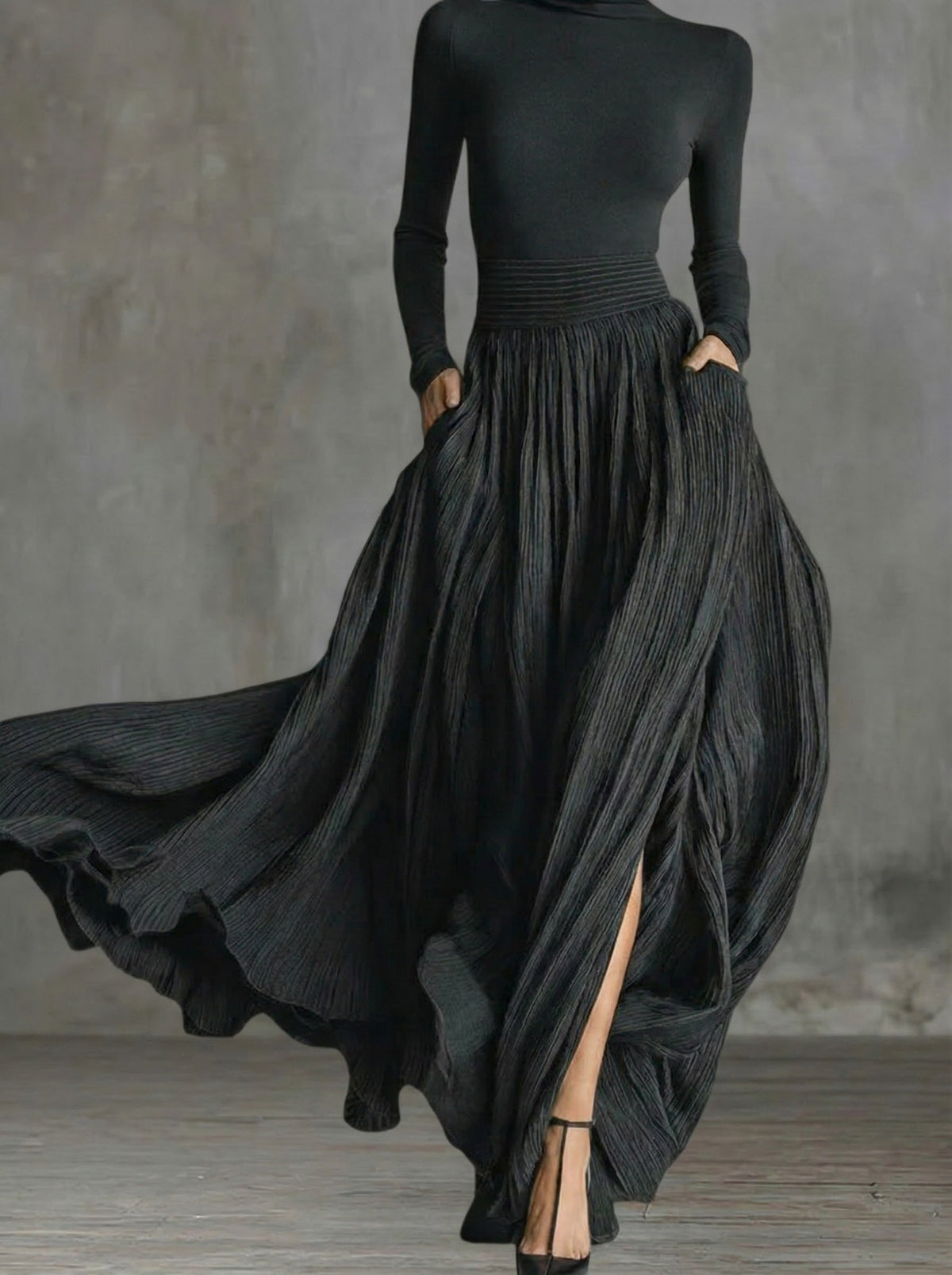 Anna & Julia® | Sukienka maxi z rozcięciem