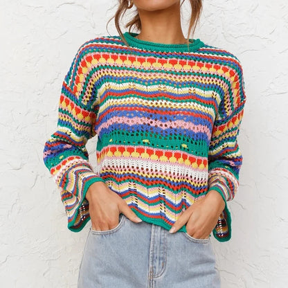 Anna & Julia® | Kolorowy sweter dzianinowy