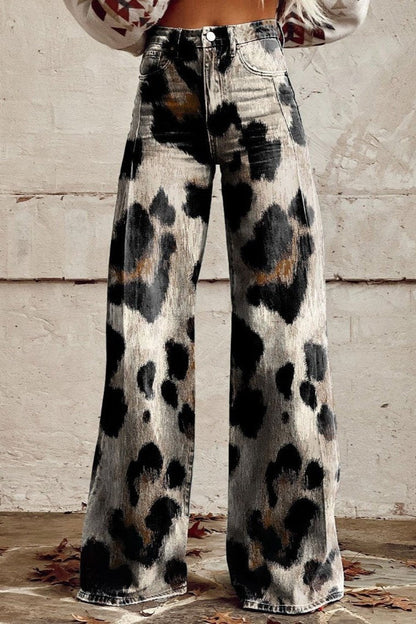 Anna & Julia® | Boho spodnie vintage z szykownym nadrukiem