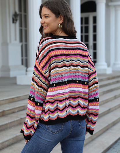 Anna & Julia® | Kolorowy sweter dzianinowy