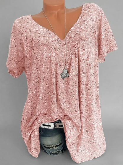 Anna & Julia® | T-shirt Flora z dekoltem V