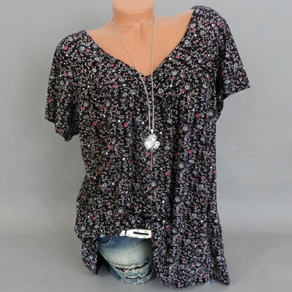 Anna & Julia® | T-shirt Flora z dekoltem V