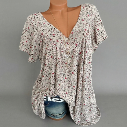 Anna & Julia® | T-shirt Flora z dekoltem V