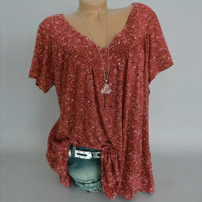 Anna & Julia® | T-shirt Flora z dekoltem V