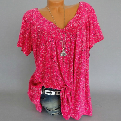 Anna & Julia® | T-shirt Flora z dekoltem V