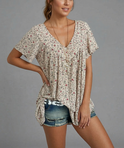 Anna & Julia® | T-shirt Flora z dekoltem V
