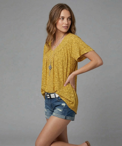 Anna & Julia® | T-shirt Flora z dekoltem V
