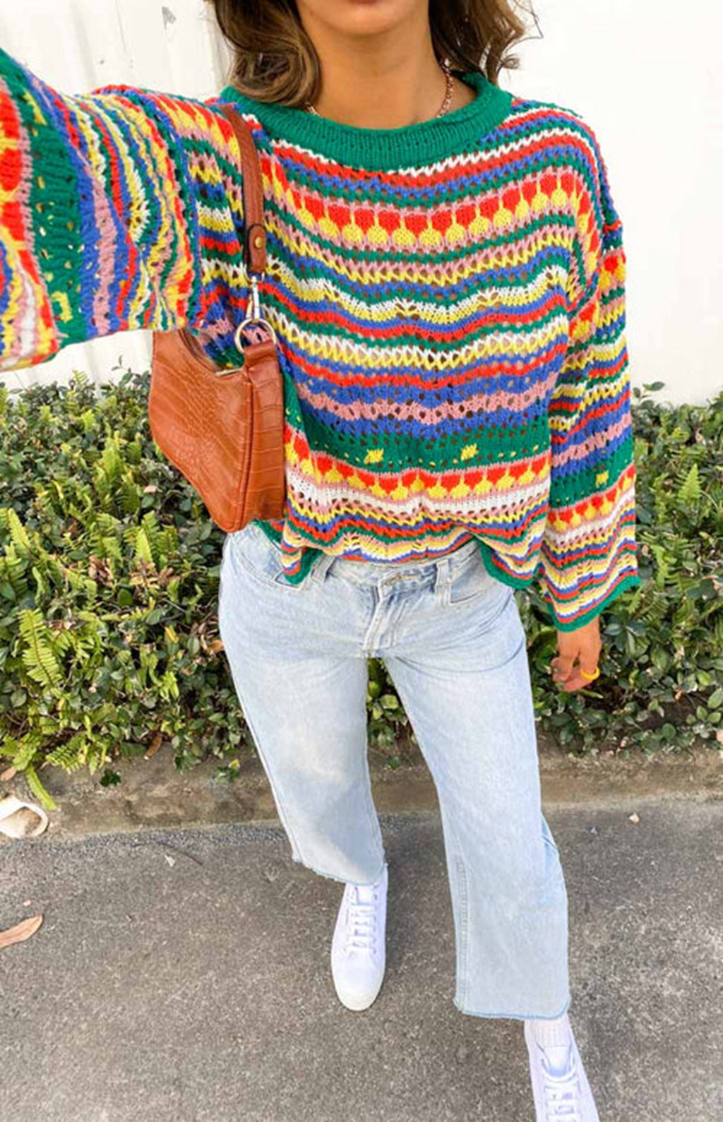 Anna & Julia® | Kolorowy sweter dzianinowy