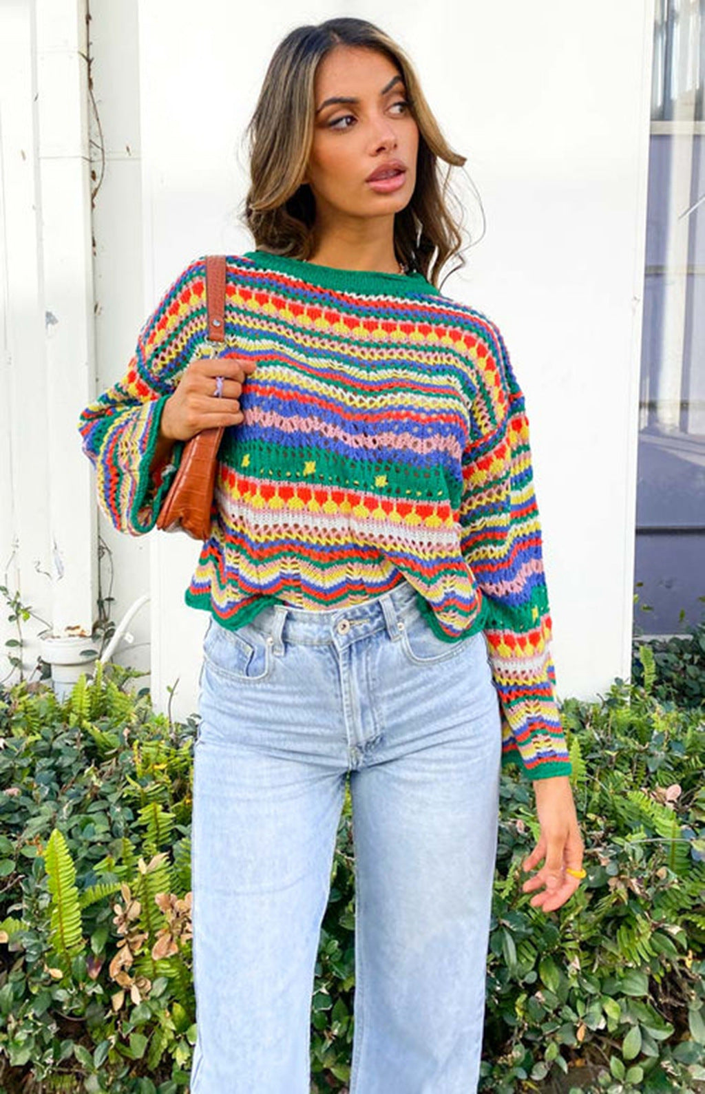 Anna & Julia® | Kolorowy sweter dzianinowy