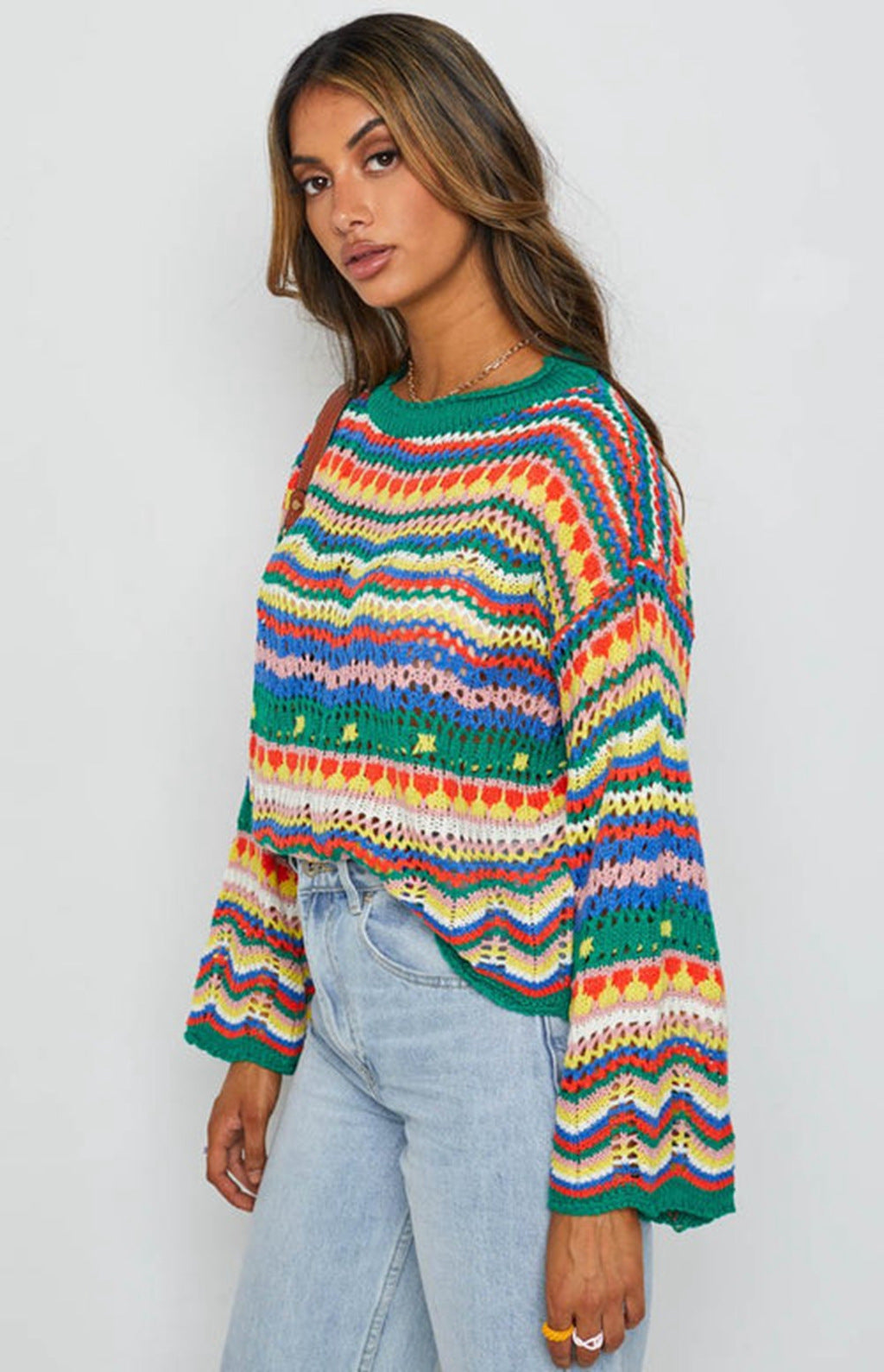 Anna & Julia® | Kolorowy sweter dzianinowy