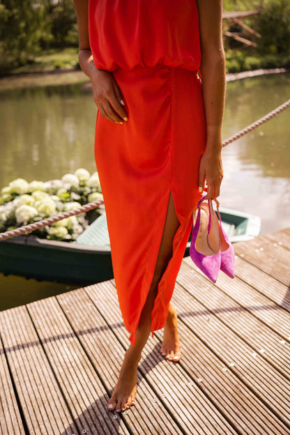 Anna & Julia® | Elegancka letnia sukienka z rozcięciem