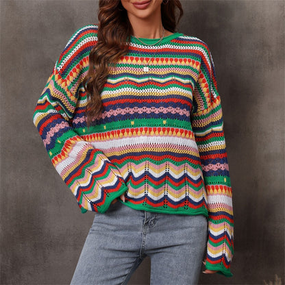 Anna & Julia® | Kolorowy sweter dzianinowy