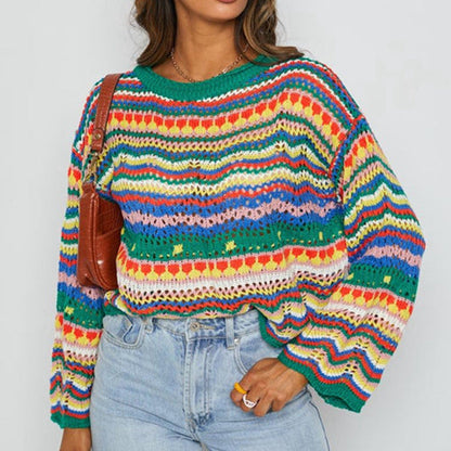 Anna & Julia® | Kolorowy sweter dzianinowy