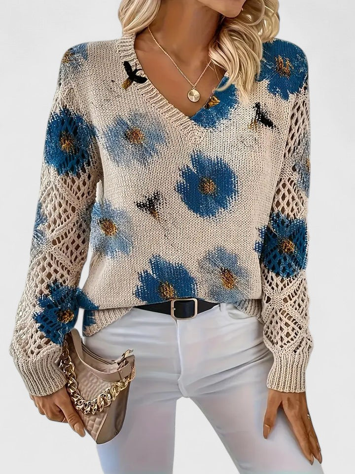 Anna & Julia® | Elegancki sweter w kwiaty