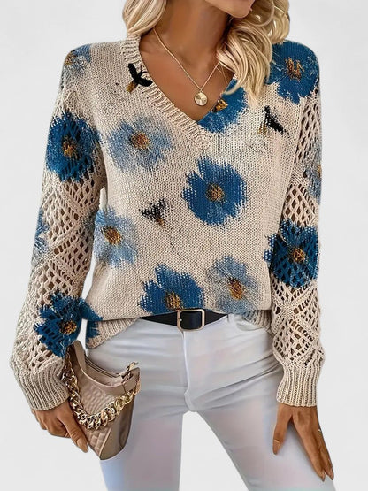 Anna & Julia® | Elegancki sweter w kwiaty