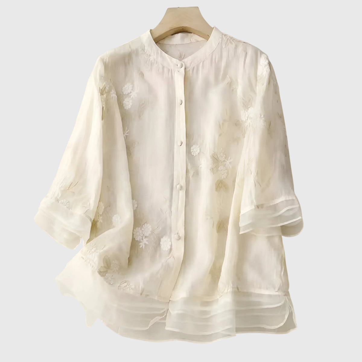 Anna & Julia® | Nellie Elegancki top z haftowanymi kwiatami