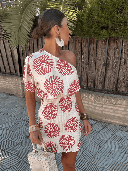 Anna & Julia® | Elegancka letnia sukienka w koralowy wzór