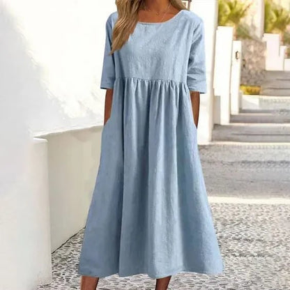 Anna & Julia® | Elegancka sukienka z okrągłym dekoltem